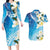 Aloha Hawaii Festive Couples Matching Long Sleeve Bodycon Dress and Hawaiian Shirt Frangipani Lace Classic - Oceanic