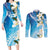 Aloha Hawaii Festive Couples Matching Long Sleeve Bodycon Dress and Long Sleeve Button Shirt Frangipani Lace Classic - Oceanic