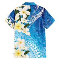 Aloha Hawaii Festive Family Matching Off Shoulder Maxi Dress and Hawaiian Shirt Frangipani Lace Classic - Oceanic LT7 - Polynesian Pride