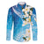 Aloha Hawaii Festive Family Matching Puletasi and Hawaiian Shirt Frangipani Lace Classic - Oceanic