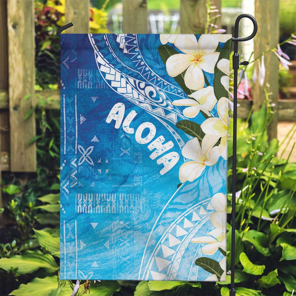 Aloha Hawaii Festive Garden Flag Frangipani Lace Classic - Oceanic LT7 Garden Flag Navy - Polynesian Pride