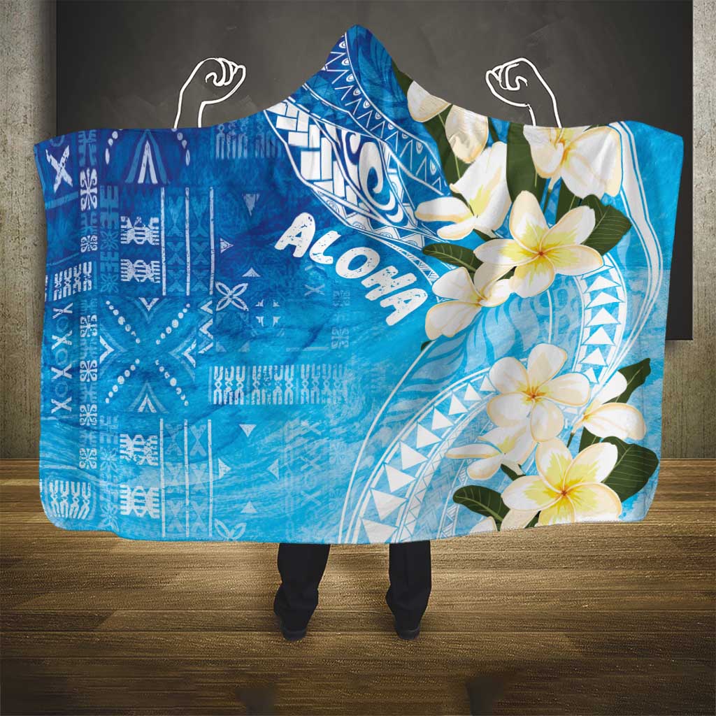 Aloha Hawaii Festive Hooded Blanket Frangipani Lace Classic - Oceanic