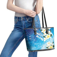 Aloha Hawaii Festive Leather Tote Bag Frangipani Lace Classic - Oceanic LT7 - Polynesian Pride