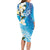 Aloha Hawaii Festive Long Sleeve Bodycon Dress Frangipani Lace Classic - Oceanic