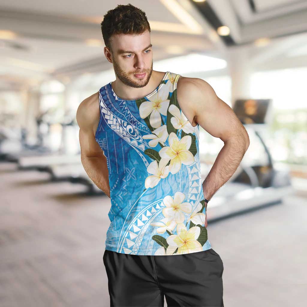 Aloha Hawaii Festive Men Tank Top Frangipani Lace Classic - Oceanic