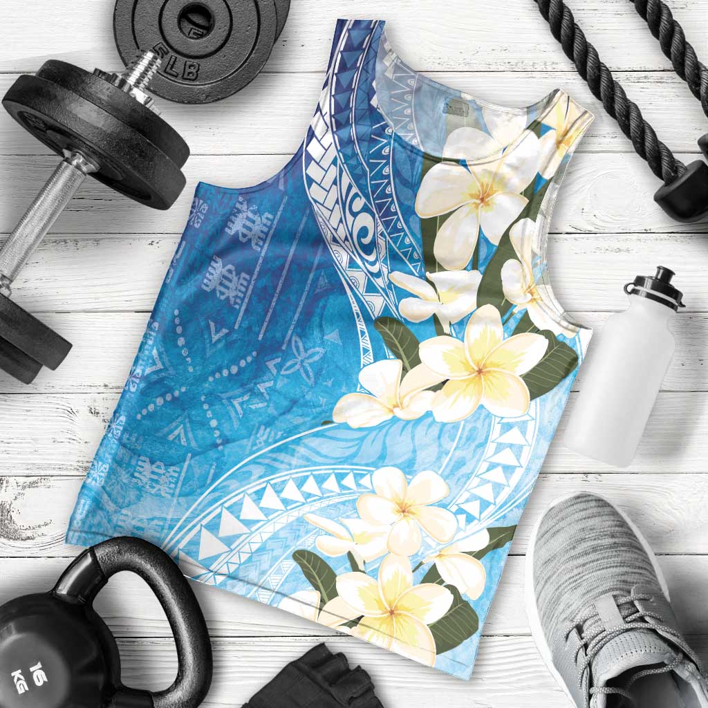 Aloha Hawaii Festive Men Tank Top Frangipani Lace Classic - Oceanic LT7 - Polynesian Pride
