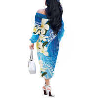 Aloha Hawaii Festive Off The Shoulder Long Sleeve Dress Frangipani Lace Classic - Oceanic