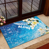 Aloha Hawaii Festive Rubber Doormat Frangipani Lace Classic - Oceanic LT7 - Polynesian Pride