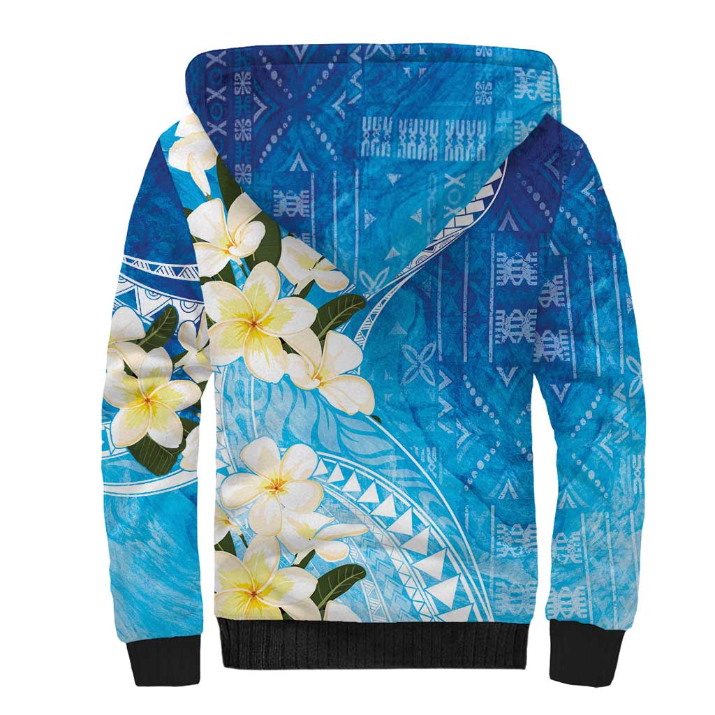 Aloha Hawaii Festive Sherpa Hoodie Frangipani Lace Classic - Oceanic LT7 - Polynesian Pride