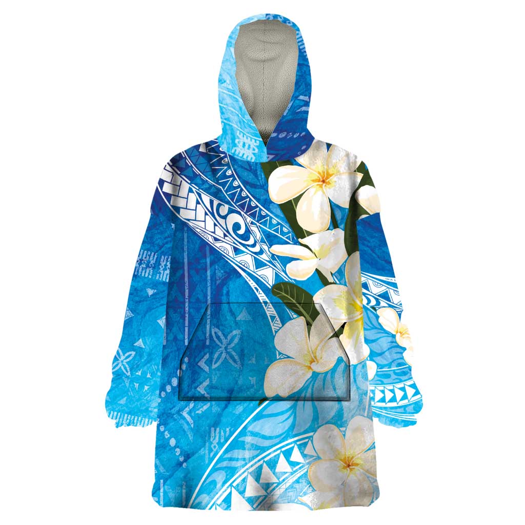 Aloha Hawaii Festive Wearable Blanket Hoodie Frangipani Lace Classic - Oceanic