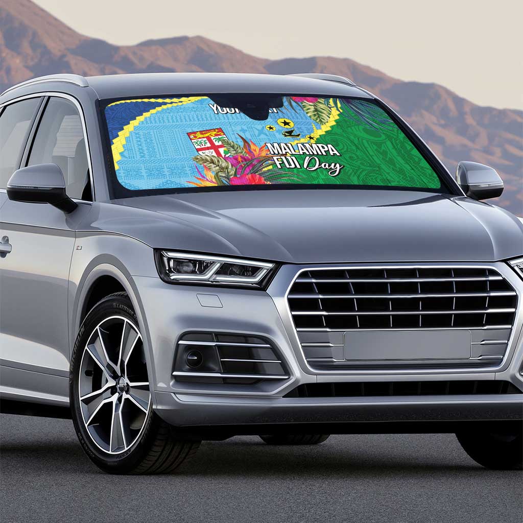 Personalized Malampa Fiji Day Together We Grow Auto Sun Shade Special Tapa Mix - Polynesian Pride