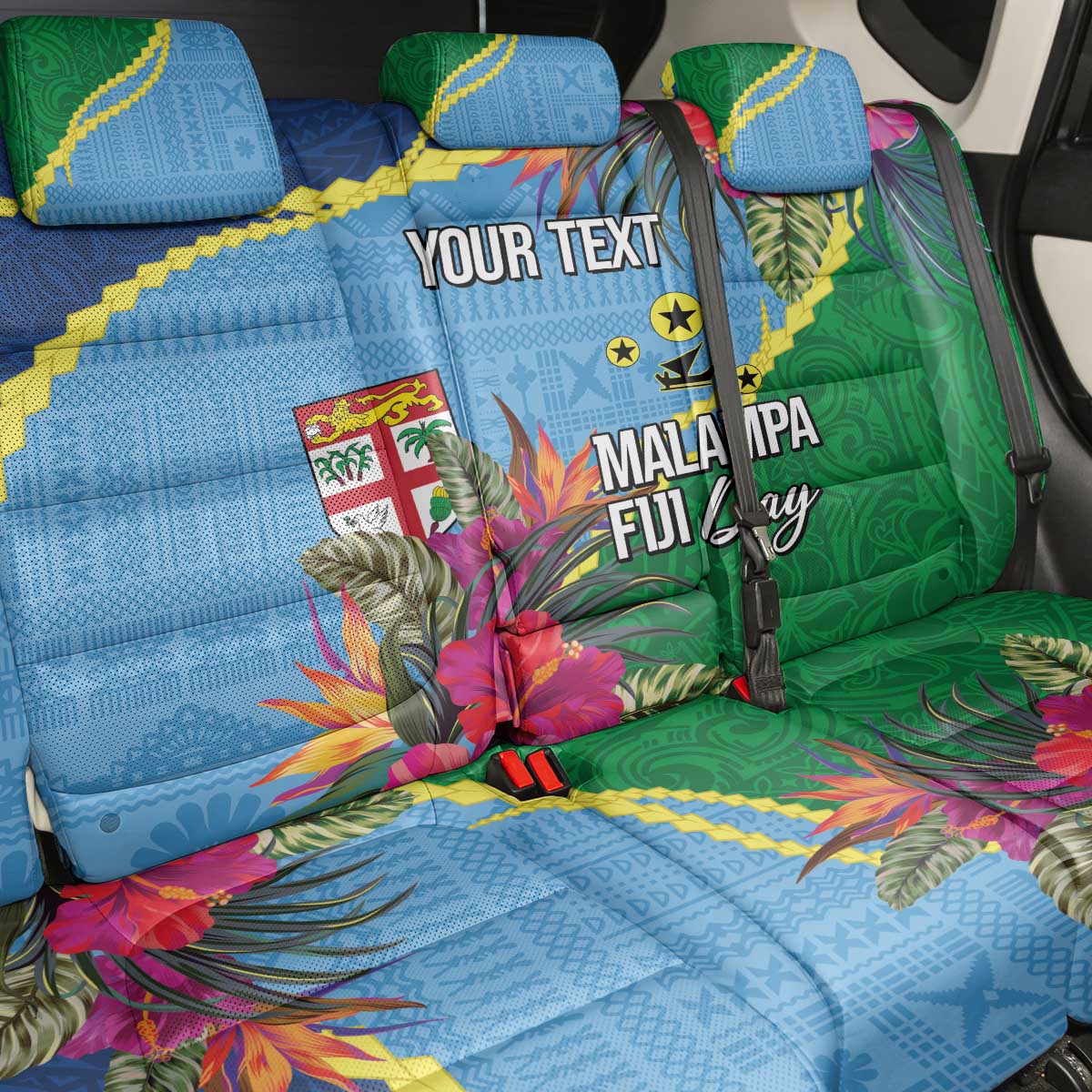 Personalized Malampa Fiji Day Together We Grow Back Car Seat Cover Special Tapa Mix - Polynesian Pride