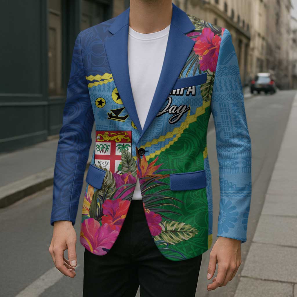 Personalized Malampa Fiji Day Together We Grow Blazer Special Tapa Mix - Polynesian Pride