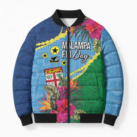 Personalized Malampa Fiji Day Together We Grow Bomber Puffer Jacket Special Tapa Mix - Polynesian Pride