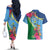 Personalized Malampa Fiji Day Together We Grow Couples Matching Off The Shoulder Long Sleeve Dress and Hawaiian Shirt Special Tapa Mix - Polynesian Pride