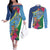 Personalized Malampa Fiji Day Together We Grow Couples Matching Off The Shoulder Long Sleeve Dress and Long Sleeve Button Shirt Special Tapa Mix - Polynesian Pride
