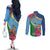Personalized Malampa Fiji Day Together We Grow Couples Matching Off The Shoulder Long Sleeve Dress and Long Sleeve Button Shirt Special Tapa Mix - Polynesian Pride