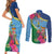 Personalized Malampa Fiji Day Together We Grow Couples Matching Short Sleeve Bodycon Dress and Long Sleeve Button Shirt Special Tapa Mix - Polynesian Pride