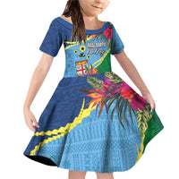 Personalized Malampa Fiji Day Together We Grow Family Matching Off Shoulder Short Dress and Hawaiian Shirt Special Tapa Mix - Polynesian Pride