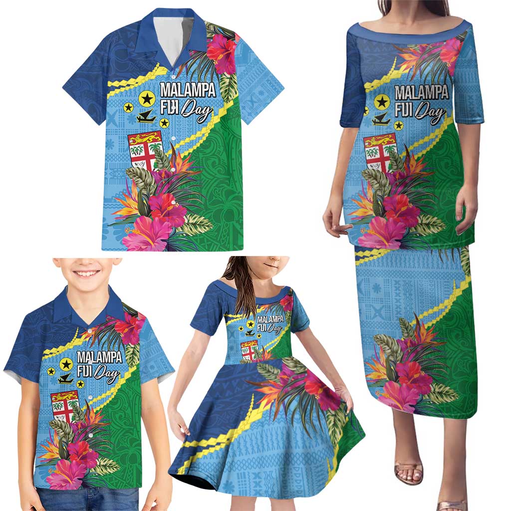 Personalized Malampa Fiji Day Together We Grow Family Matching Puletasi and Hawaiian Shirt Special Tapa Mix - Polynesian Pride
