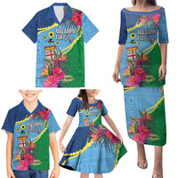 Personalized Malampa Fiji Day Together We Grow Family Matching Puletasi and Hawaiian Shirt Special Tapa Mix - Polynesian Pride