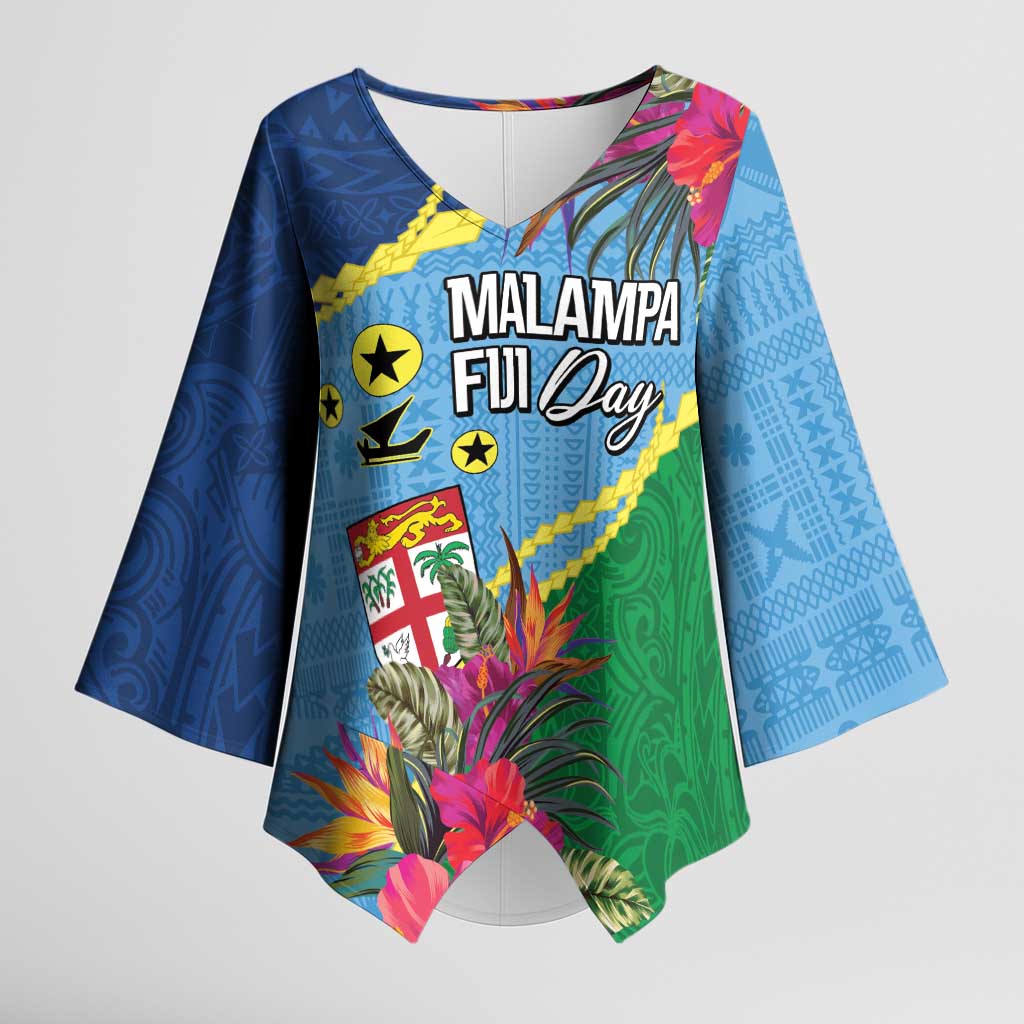 Personalized Malampa Fiji Day Together We Grow Kimono Sleeve Blouse Special Tapa Mix - Polynesian Pride