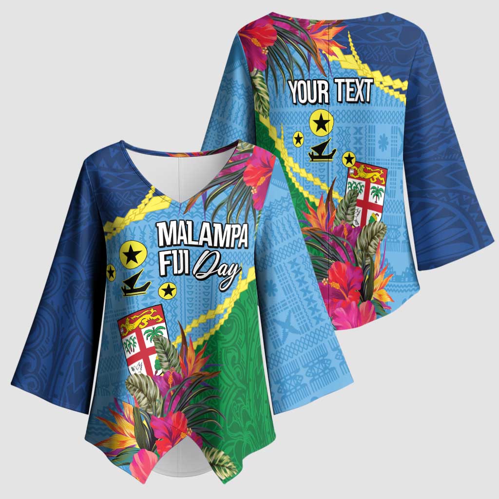 Personalized Malampa Fiji Day Together We Grow Kimono Sleeve Blouse Special Tapa Mix - Polynesian Pride