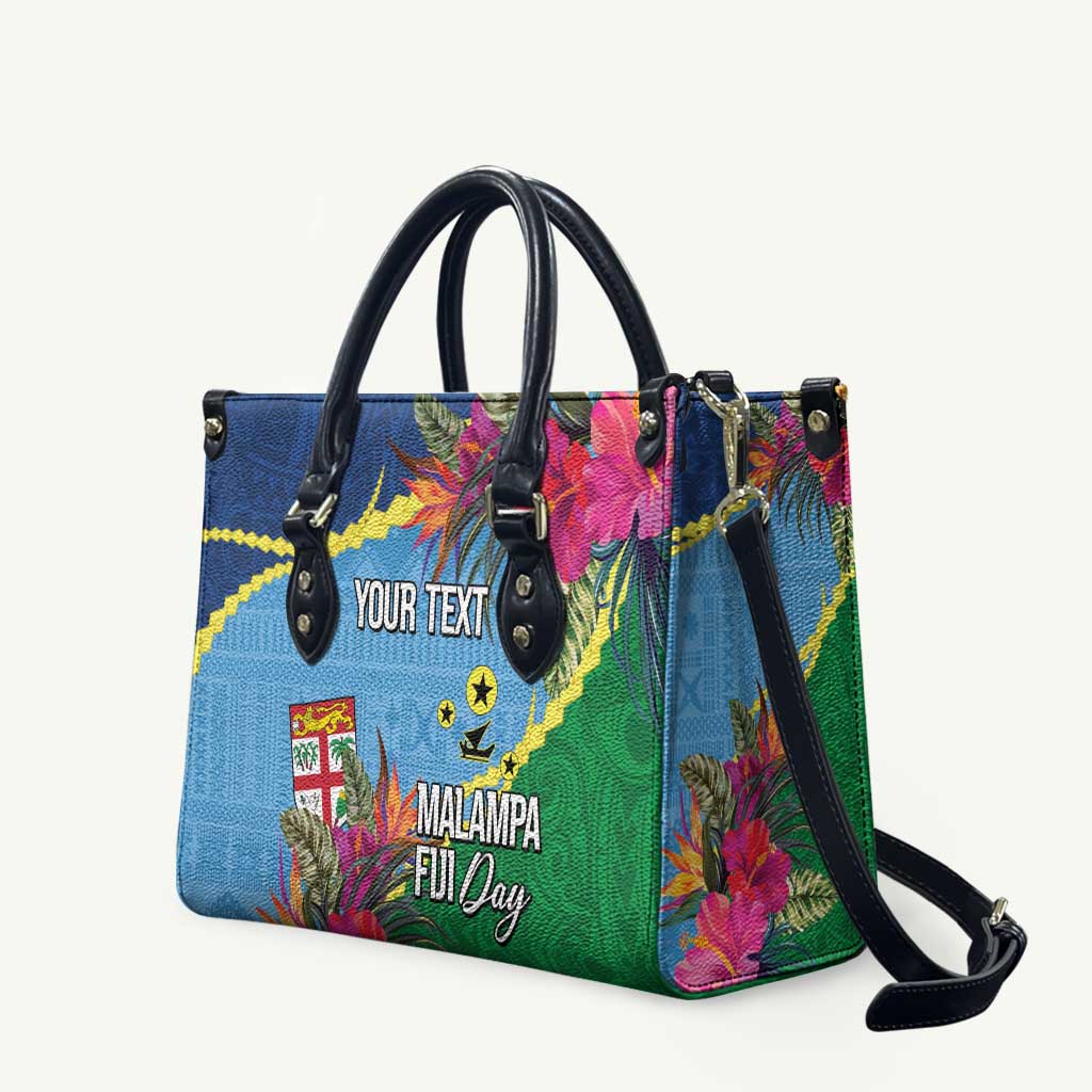 Personalized Malampa Fiji Day Together We Grow Leather Bag Special Tapa Mix - Polynesian Pride