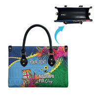 Personalized Malampa Fiji Day Together We Grow Leather Bag Special Tapa Mix - Polynesian Pride