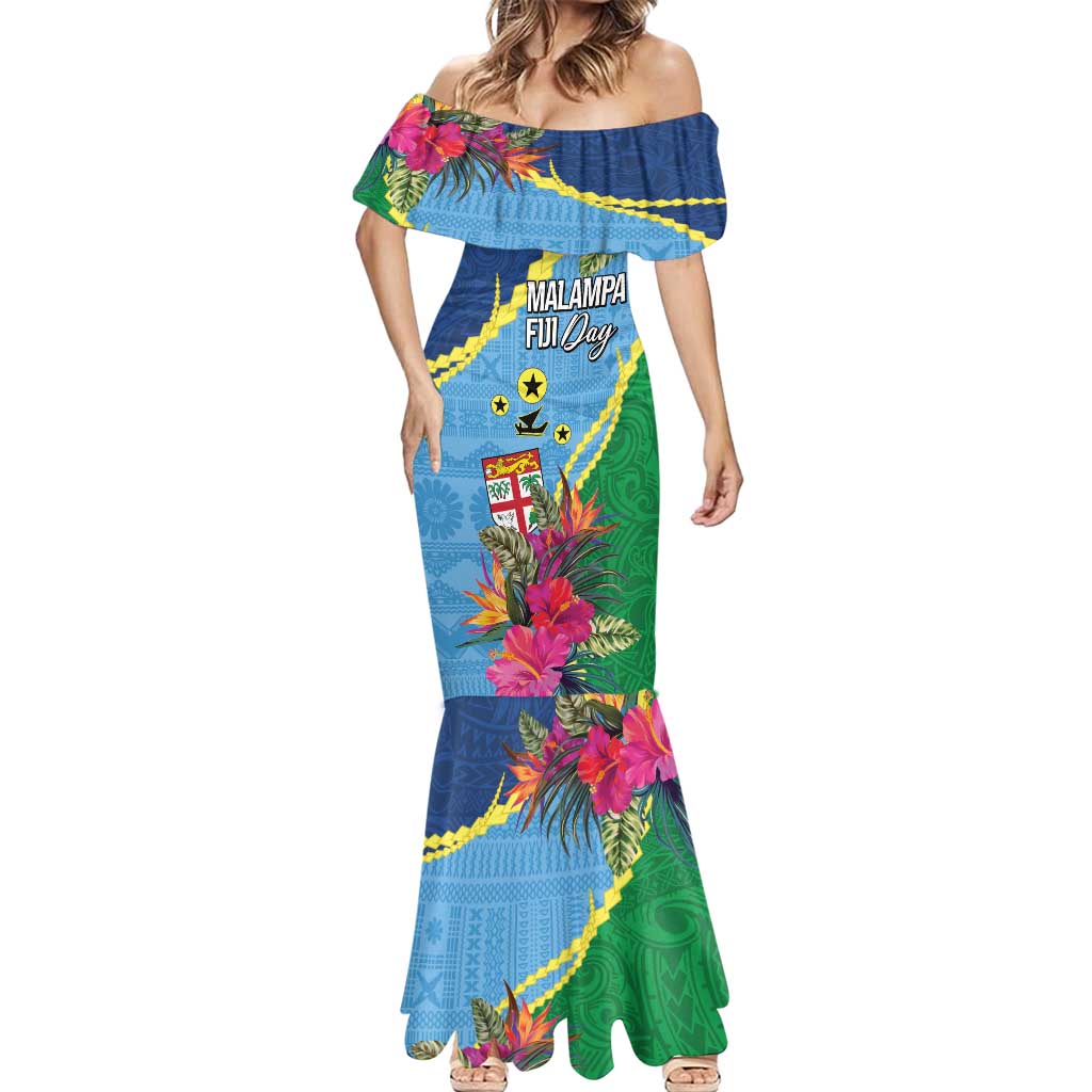 Personalized Malampa Fiji Day Together We Grow Mermaid Dress Special Tapa Mix - Polynesian Pride