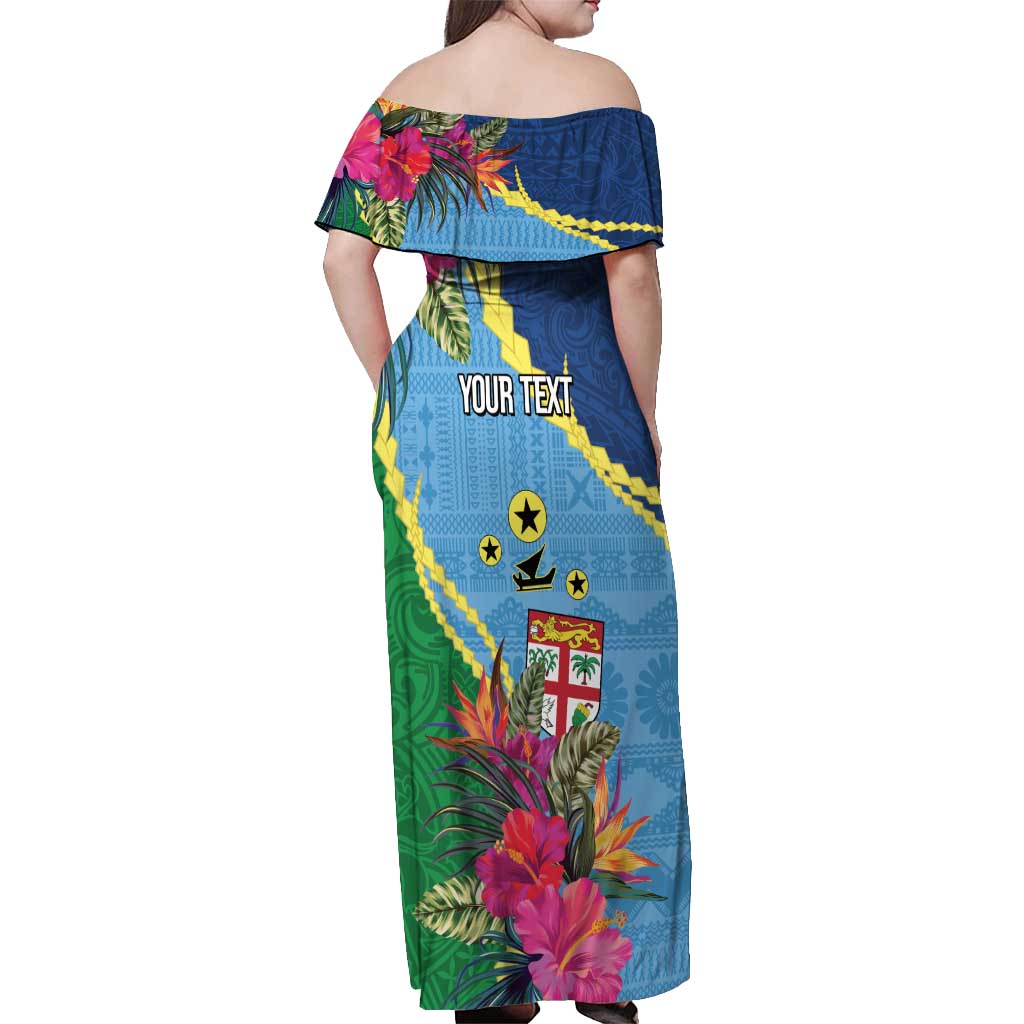 Personalized Malampa Fiji Day Together We Grow Off Shoulder Maxi Dress Special Tapa Mix - Polynesian Pride