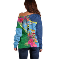 Personalized Malampa Fiji Day Together We Grow Off Shoulder Sweater Special Tapa Mix - Polynesian Pride