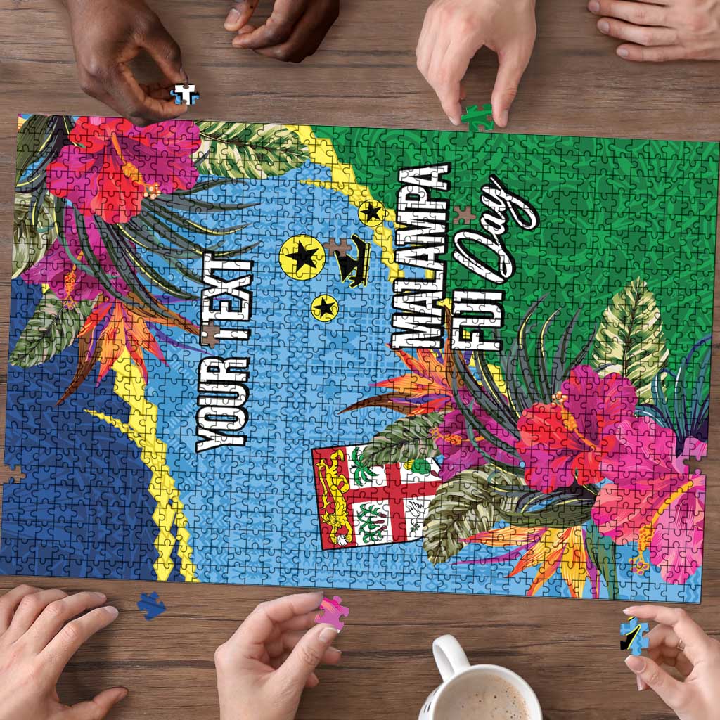 Personalized Malampa Fiji Day Together We Grow Puzzle Special Tapa Mix - Polynesian Pride