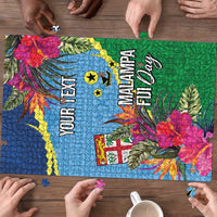 Personalized Malampa Fiji Day Together We Grow Puzzle Special Tapa Mix - Polynesian Pride