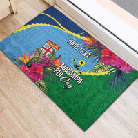 Personalized Malampa Fiji Day Together We Grow Rubber Doormat Special Tapa Mix - Polynesian Pride