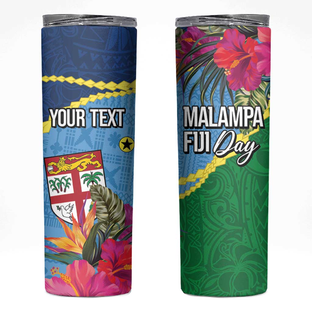 Personalized Malampa Fiji Day Together We Grow Skinny Tumbler Special Tapa Mix - Polynesian Pride