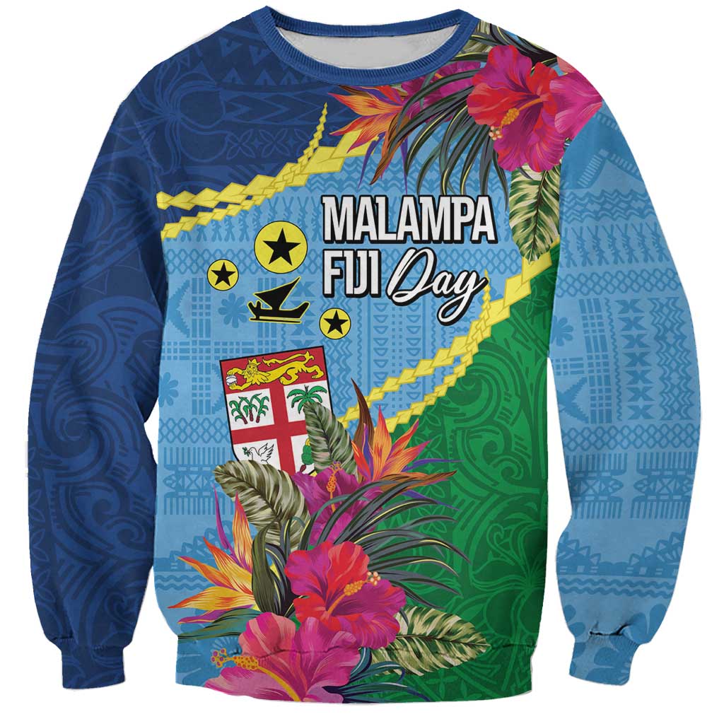 Personalized Malampa Fiji Day Together We Grow Sweatshirt Special Tapa Mix - Polynesian Pride