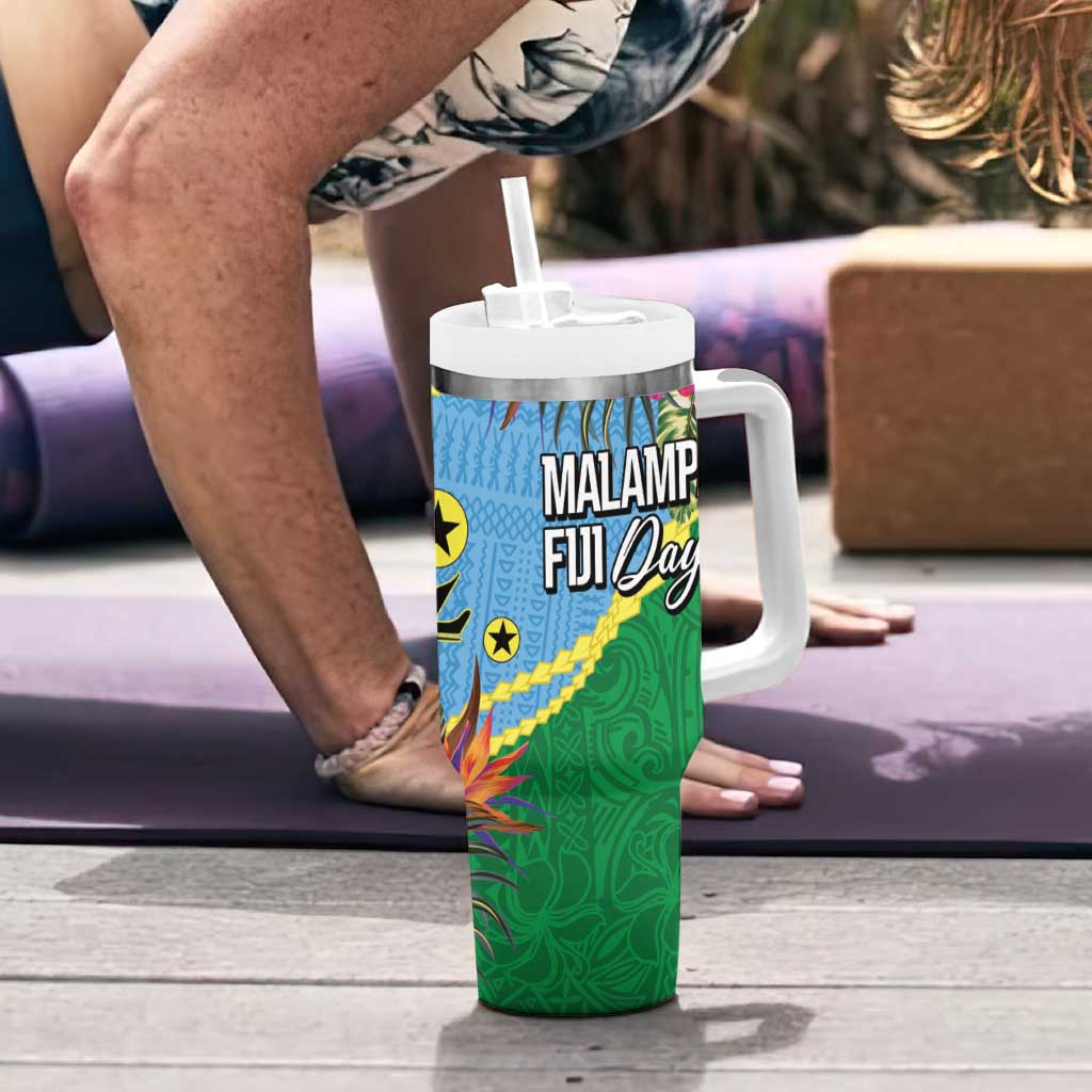 Personalized Malampa Fiji Day Together We Grow Tumbler With Handle Special Tapa Mix - Polynesian Pride