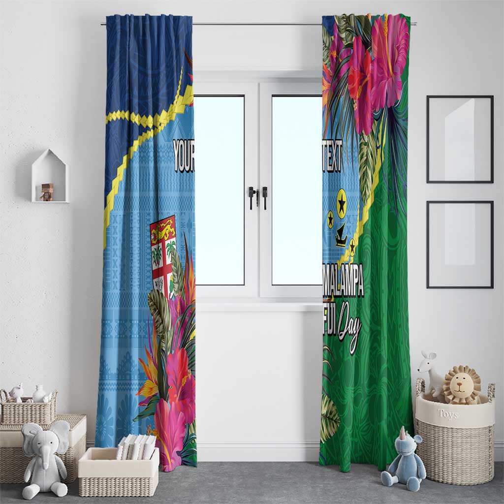 Personalized Malampa Fiji Day Together We Grow Window Curtain Special Tapa Mix - Polynesian Pride