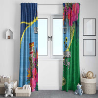 Personalized Malampa Fiji Day Together We Grow Window Curtain Special Tapa Mix - Polynesian Pride