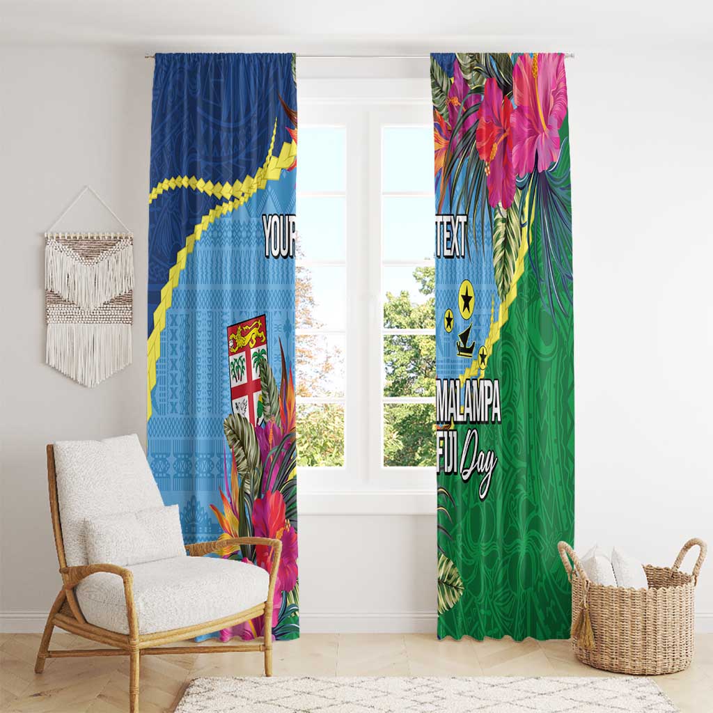 Personalized Malampa Fiji Day Together We Grow Window Curtain Special Tapa Mix - Polynesian Pride