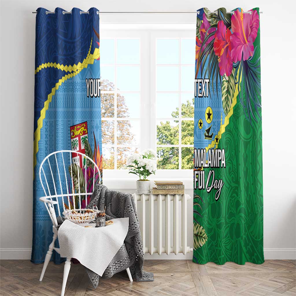 Personalized Malampa Fiji Day Together We Grow Window Curtain Special Tapa Mix - Polynesian Pride