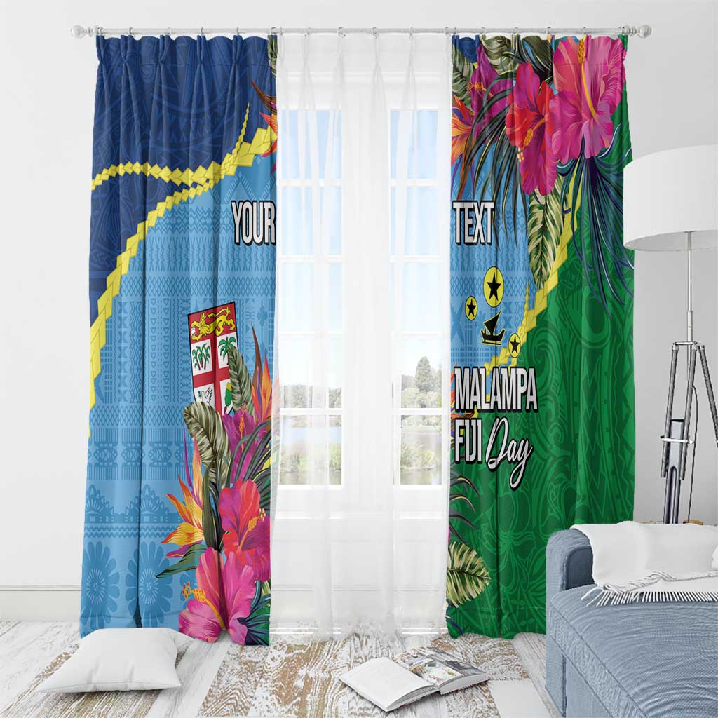 Personalized Malampa Fiji Day Together We Grow Window Curtain Special Tapa Mix - Polynesian Pride