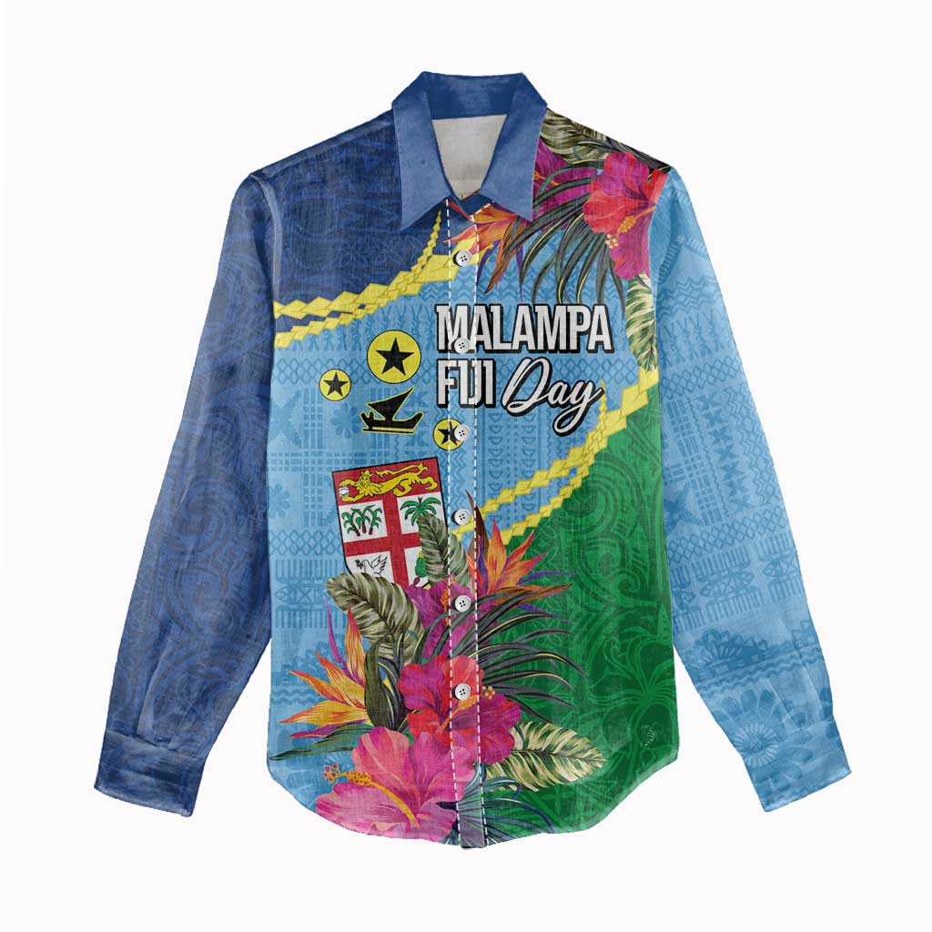 Personalized Malampa Fiji Day Together We Grow Women Casual Shirt Special Tapa Mix - Polynesian Pride