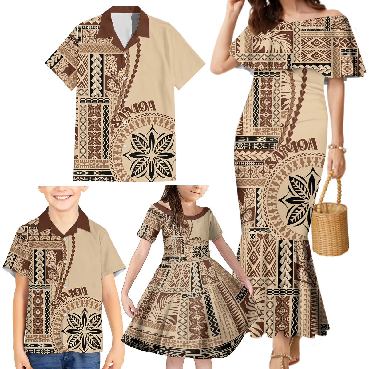 samoa-siapo-motif-family-matching-mermaid-dress-and-hawaiian-shirt-classic-style