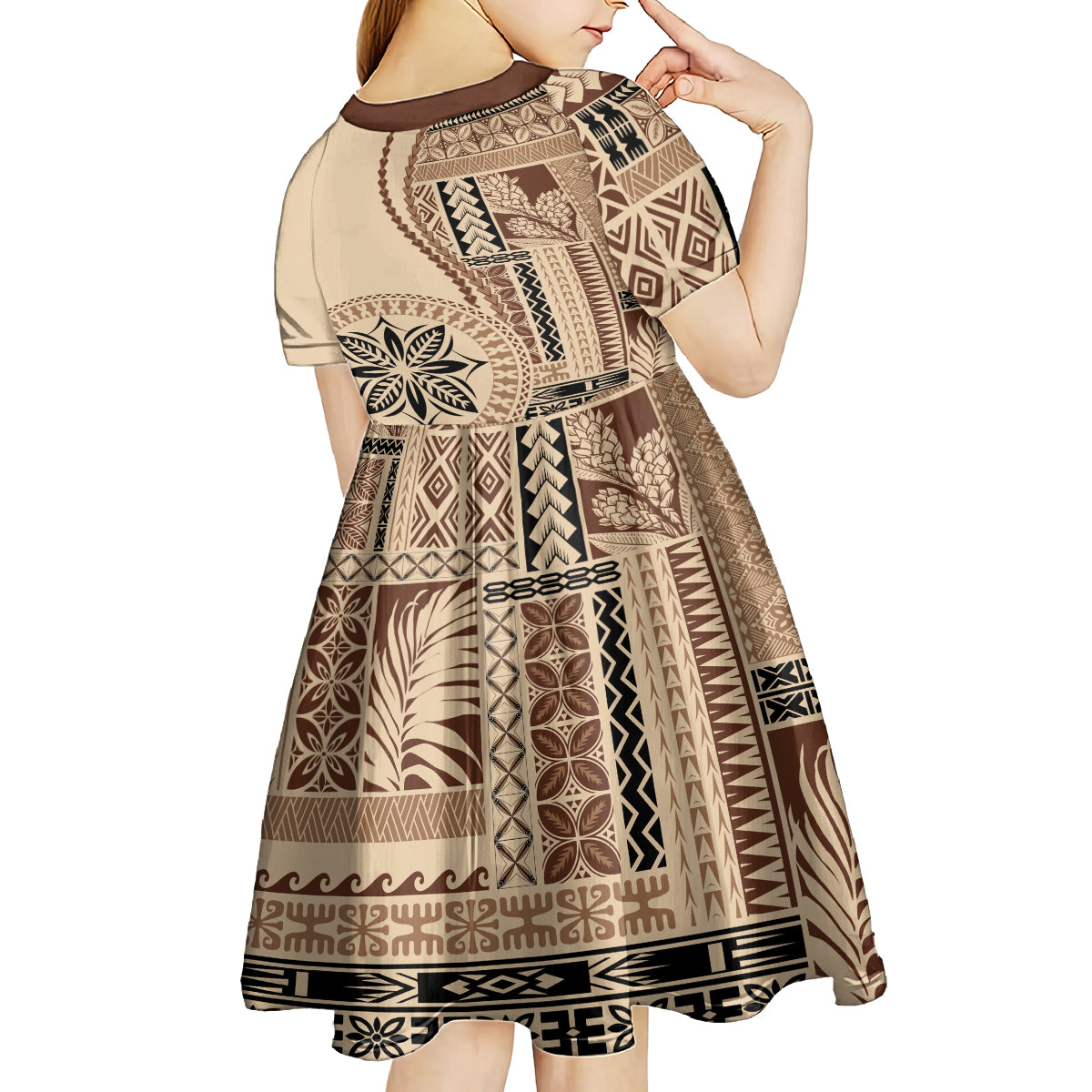 samoa-siapo-motif-kid-short-sleeve-dress-classic-style