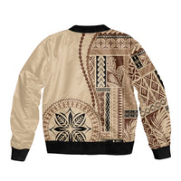 Samoa Siapo Motif Sleeve Zip Bomber Jacket Classic Style LT7 - Polynesian Pride