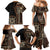 Samoa Siapo Motif Family Matching Mermaid Dress and Hawaiian Shirt Classic Style - Black Ver LT7 - Polynesian Pride