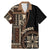 Samoa Siapo Motif Family Matching Mermaid Dress and Hawaiian Shirt Classic Style - Black Ver LT7 Dad's Shirt - Short Sleeve Black - Polynesian Pride