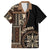 Samoa Siapo Motif Family Matching Off Shoulder Short Dress and Hawaiian Shirt Classic Style - Black Ver LT7 Dad's Shirt - Short Sleeve Black - Polynesian Pride